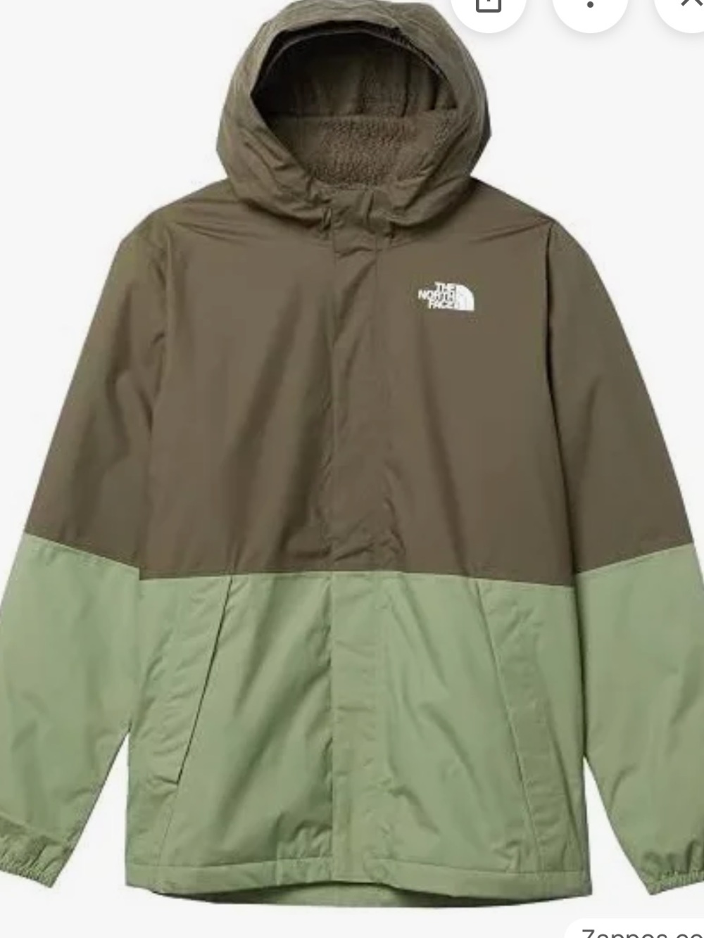 The North Face B Warm Antora Rain Jacket Taupe Green XL 14/16 NWT